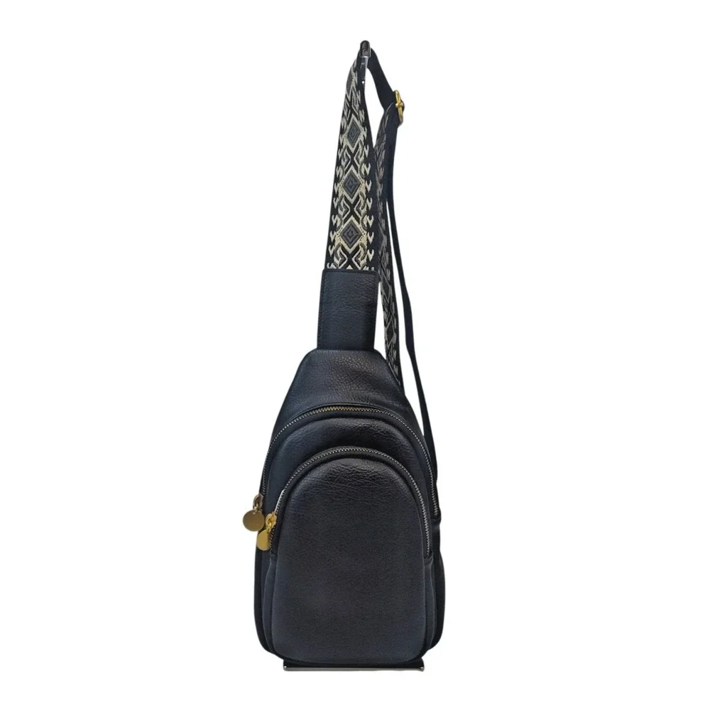 Style & Co Webbing Strap Small Sling Bag/Crossbody-Small/Medium-Black-NWOT